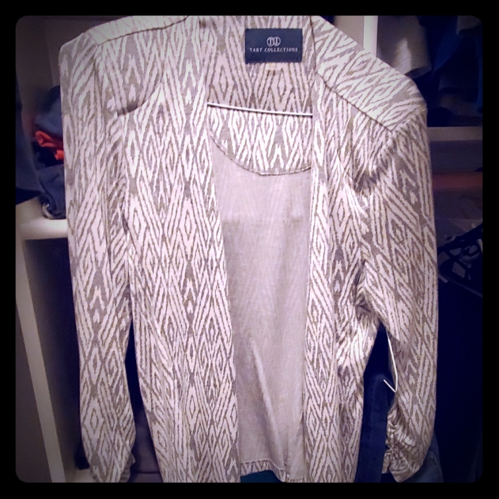White and grey blazer